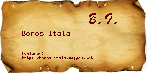 Boros Itala névjegykártya
